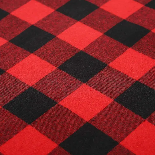 Vista 7 de Sattiyrch Juego de 4 manteles individuales navideños de cuadros búfalo, de poliéster y arpillera, reversibles, rojos y negros, a cuadros búfalo
