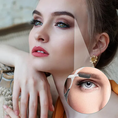 Vista 7 de KALIONE Tijeras profesionales para recortar cejas con peine, acero inoxidable, negro, ambidiestro, borde recto, 2 unidades, perfectas para hombres