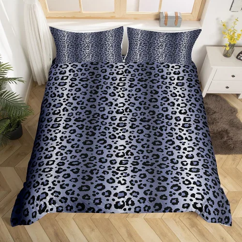 Vista 19 de Feelyou Leopard Bedding Set Twin Size, Cheetah Print Comforter Cover for Kids Boys Girls Animal Duvet Cover Safari Bedspread Cover Zipper