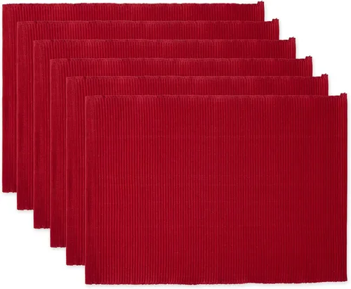 Vista 16 de DII - Juego de manteles individuales (100% algodón, acanalado) para uso diario, 13x19, Aqua, 6 piezas