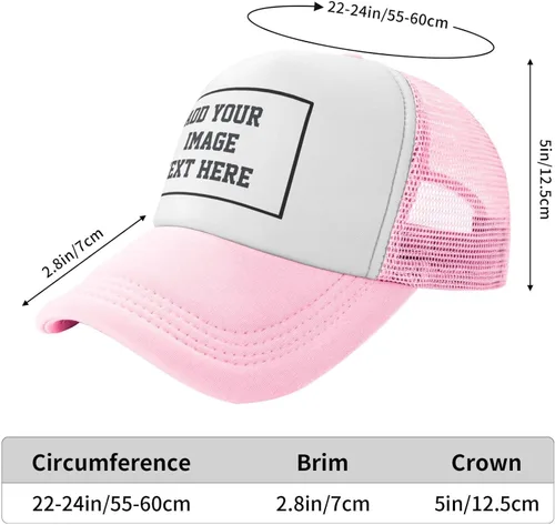 Vista 6 de Personalized Adult Mesh Trucker Cap Customized Dad Hats for Men Women Customize Sport Hat