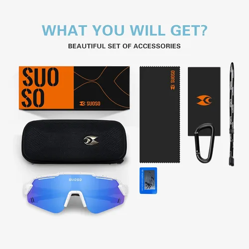 Vista 6 de suoso Gafas de sol polarizadas deportivas para niños gafas de sol de béisbol juvenil, gafas de ciclismo para niños y niñas de 6 a 12 años, ligeros