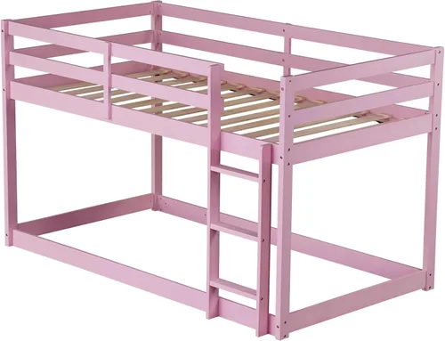 Vista 18 de Twin Size Bunk Bed with Panelled Headboard and Footboard, Antique Dark Oak Antique Oak