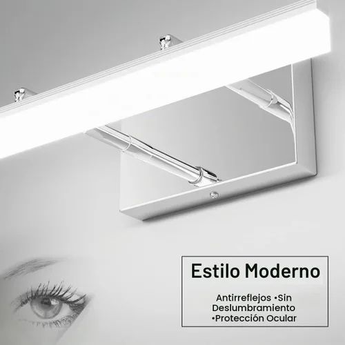 Vista 3 de Aipsun Luces LED de tocador de 15.7 pulgadas ajustables para baño, lámpara de pared para baño, accesorio de iluminación sobre espejo cromado moderno