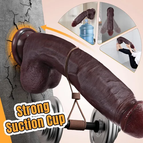 Vista 3 de 2026 New Consolador Realistic Toy Dilbo for Women 8.46", Thick Huge Silicone Skin-Like Giant Silicone Dick Machine Hand Free Play Adult Tool (Brown)