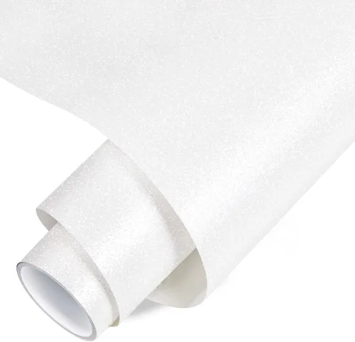 Vista 10 de VINYL FROG Vinilo adhesivo brillante de 12 x 60 pulgadas, vinilo permanente con purpurina negra para cortador de manualidades para decoración