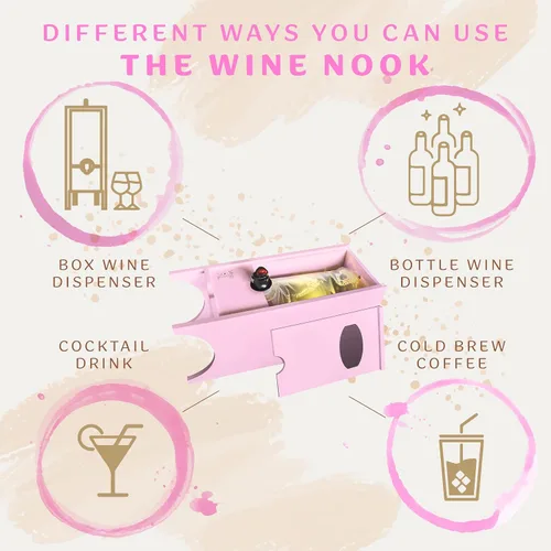 Vista 3 de Dispensador de vino decorativo de vacaciones y Navidad, dispensador de bebidas para el día de la madre, soporte de almacenamiento de vino