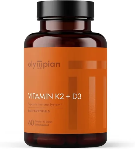 Vista 6 de Olympian Labs Vitamina K2 + D3, 60 porciones, apoya el sistema inmunológico, apoyo óseo y cardíaco, 60 cápsulas veganas