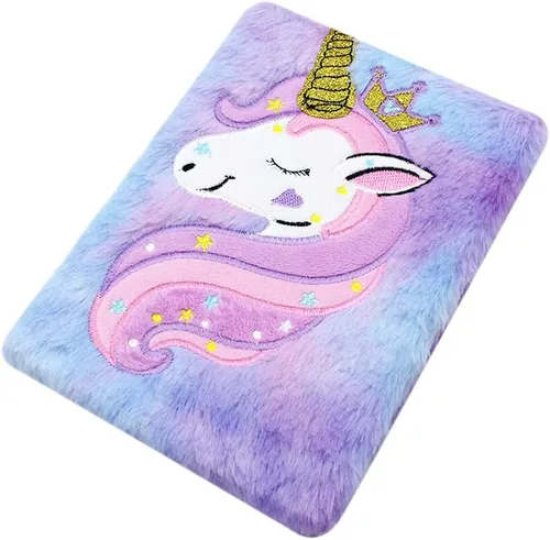Vista 15 de Cuaderno de felpa difusa con bonito diario de oso de dibujos animados para niños y niñas para escribir dibujos (A5, 160 páginas rayadas)