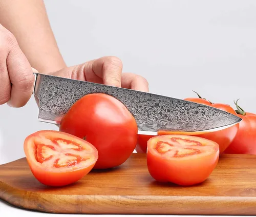 Vista 4 de Cuchillo de chef de 8 pulgadas, cuchillo de chef japonés VG10, cuchillo de cocina japonés VG10, cuchillo de cocina de acero inoxidable de alto