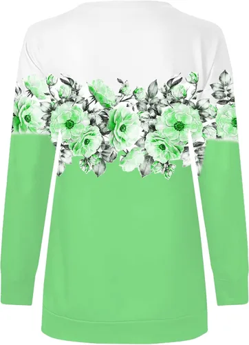 Vista 3 de GIANTHONG Sudadera de gran tamaño para mujer, media cremallera, casual, holgada, de manga larga, con estampado de moda, ropa Y2K