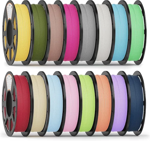 Vista 20 de YOOPAI Filamento PLA de 0.07 in, 8.82 oz PLA+ y paquete mate, 8 rollos Pla Bundle-250gx8-112040009