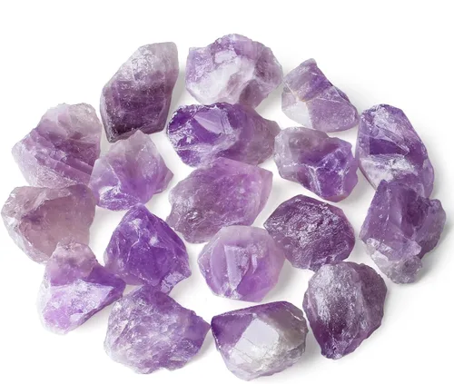 Vista 16 de ZHIYUXI Amatista de 2 pulgadas, cuarzo rosa, cuarzo transparente, fluorita, piedras en bruto, cristales crudos a granel, piedras preciosas naturales