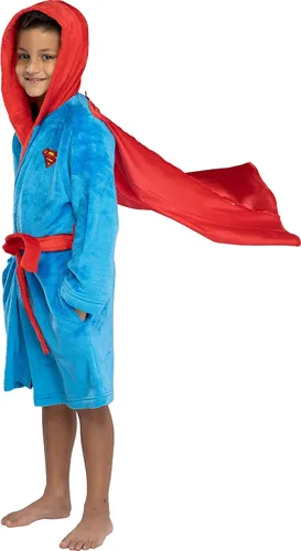 Vista 4 de INTIMO DC Comics - Bata de disfraz con capucha para niños