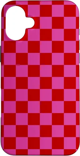 Vista 23 de Red Pink Checkered Checked Pattern Check Design #019 Case for iPhone 17