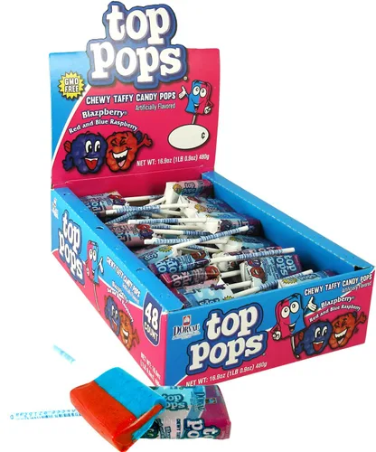 Vista 5 de Top/Taffy Pops Sabores Surtidos 48ct