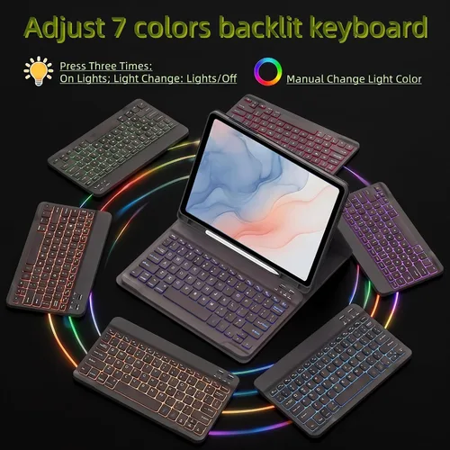 Vista 3 de Para Samsung Galaxy Tab A11 Plus & A9 Plus Funda De Teclado Y Ratón - Negro