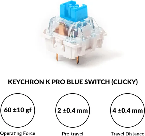 Vista 7 de Keychron V3 - Pomo de teclado mecánico personalizado con cable TKL QMKVIA macro programable con teclado intercambiable en caliente K Pro Blue Switch