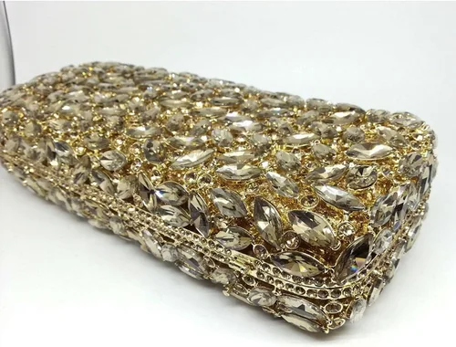 Vista 3 de Boutique De FGG Minaudiere - Bolso de mano de cristal para mujer, para fiesta, baile de graduación, con diamantes de imitación, bolso de mano