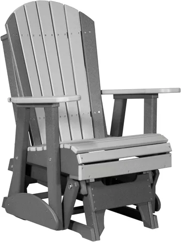 Vista 20 de LuxCraft Silla mecedora Adirondack de 2 pies, mecedora para patio al aire libre, balancín deslizante para exteriores (caoba antigua)