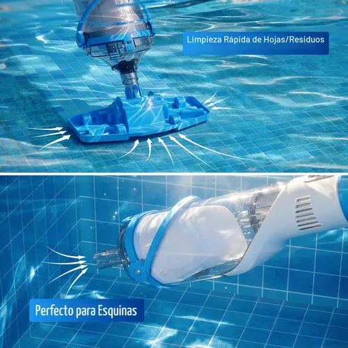 Vista 7 de BIELMEIER Aspiradora de piscina de mano con poste telescópico, limpiador de piscina actualizado de 19 GPM, potente succión, aspiradora inalámbrica