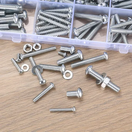 Vista 7 de Kit surtido de 1080 tornillos, pernos y tuercas, tornillos de cabeza