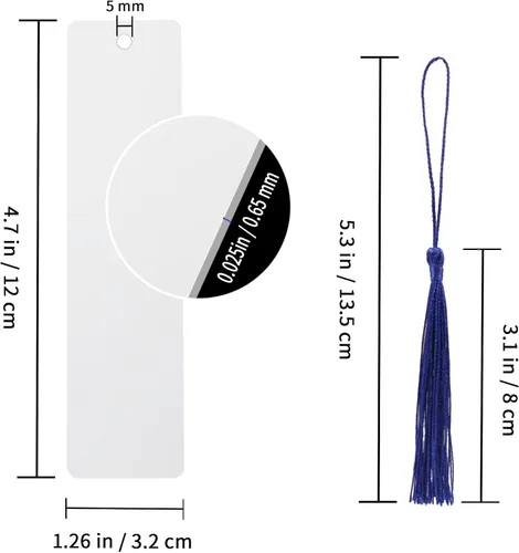Vista 3 de 50 piezas de marcadores de sublimación en blanco, transferencia de calor en aluminio, marcadores metálicos a granel, marcadores DIY con agujero