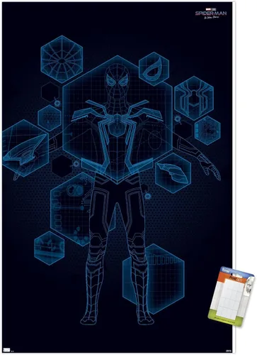 Vista 11 de Trends International Marvel Spider-Man: No Way Home - Póster técnico de pared, 22.4 pulgadas de largo x 14.7 pulgadas, versión enmarcada de madera