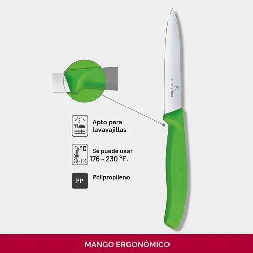 Vista 3 de Victorinox Swiss Classic - Cuchillo de pelar con borde dentado, Straight Verde