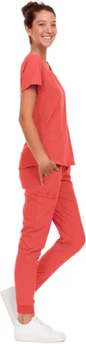 Vista 50 de Natural Uniforms Conjunto de ropa quirúrgica elástica para mujer con tallas regulares y pequeñas