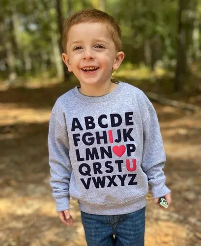 Vista 2 de Mrocioa ABC I LOVE U - Sudadera para niños y niñas, para el día de San Valentín, manga larga
