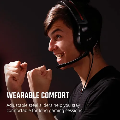 Vista 3 de Acer Nitro - Auriculares para juegos con micrófono omnidireccional flexible diadema ajustable