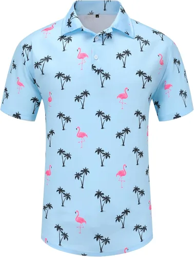 Vista 56 de Camisas de golf para hombre, Dry Fit, camisa de golf de manga corta, divertidas camisas polo de golf