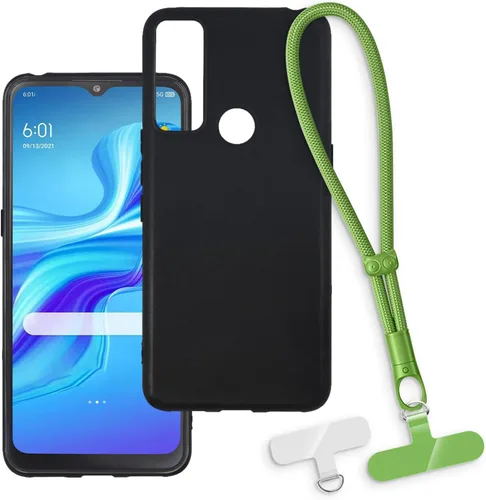 Vista 12 de Estuche y correa de muñeca para TCL 20 A 5G - transparente+negro Funda transparente + correa negra