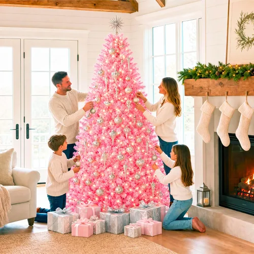 Vista 148 de Best Choice Products Árbol de Navidad azul bebé preiluminado de 6 pies, decoración navideña artificial completa con 947 puntas de rama, 250 luces