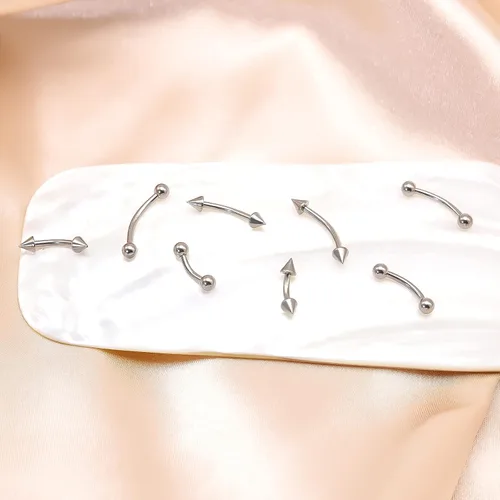 Vista 5 de BLISI 8PCS Body Piercing Jewelry Lot 16G Titanium Nose Septum Lip Cartilage Tragus Eyebrow Industrial Barbell Horseshose Piercing Kit Jewelry