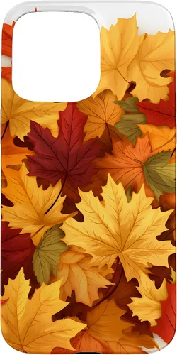 Vista 31 de Carcasa para iPhone 16 con texto en inglés "Fall Foliage Gathering of Autumn Leaves