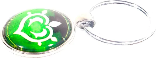 Vista 2 de HMPAIMON Llavero estilo elemento, Genshin Impact Visions Epoxy Keychain. (Dendro (blanco plateado)