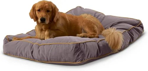 Vista 31 de South Pine Porch Buddy - Cama rectangular reversible de microfibra para perro con funda extraíble, lavable a máquina, cacao, extra pequeña