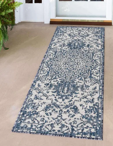 Vista 42 de Unique Loom Jill Zarin Jill Zarin Outdoor Collection - Alfombra Dubái (3 pies 3 pulgadas, redonda, rosa y aguamarina/azul claro)
