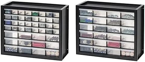 Vista 2 de IRIS USA, Inc. DPC-64 64 Gabinete de piezas de cajones y hardware, negro DPC-44 44 piezas de cajones y gabinete de hardware, negro