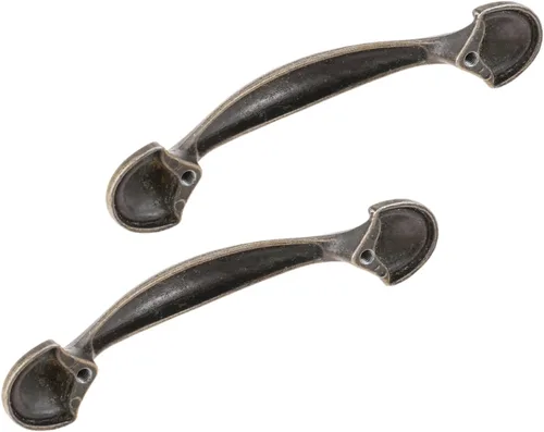 Vista 6 de dophee 4 tiradores de gabinete de bronce antiguo, arco de 3 pulgadas con espacio entre agujeros para armario, puerta, cajón, armario, aparador