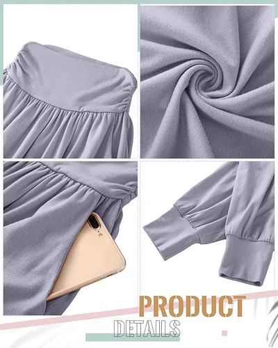 Vista 5 de Ficerd Paquete de 3 pantalones de descanso para mujer, cómodos pantalones deportivos de yoga con bolsillos de cintura alta, pantalones deportivos