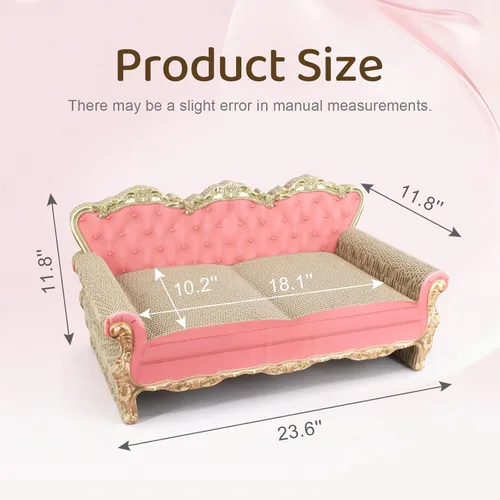 Vista 7 de SONGWAY Cama rascador de cartón para gatos, tabla rascador para gatos en forma de sofá, bonita almohadilla para rascar para gatos de interior que
