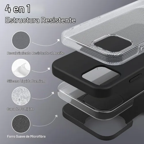 Vista 3 de JETech Funda de silicona para iPhone 12 mini, color negro
