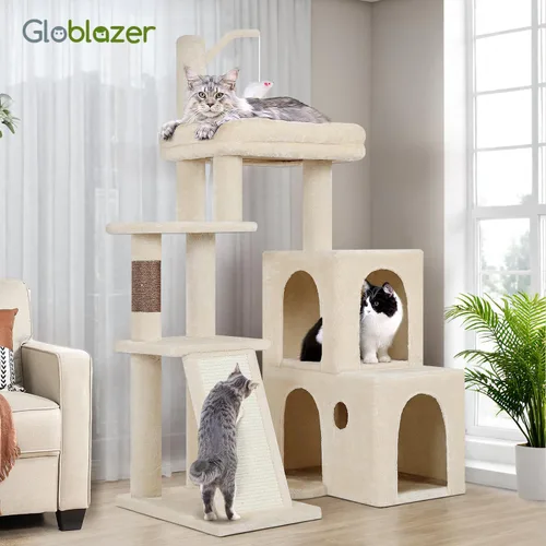 Vista 8 de Globlazer F50 Torre para Gatos para Gatos Adultos de Interior, Árbol para Gatos Resistente de 50 Pulgadas para Gatos Grandes, Casa de Árbol