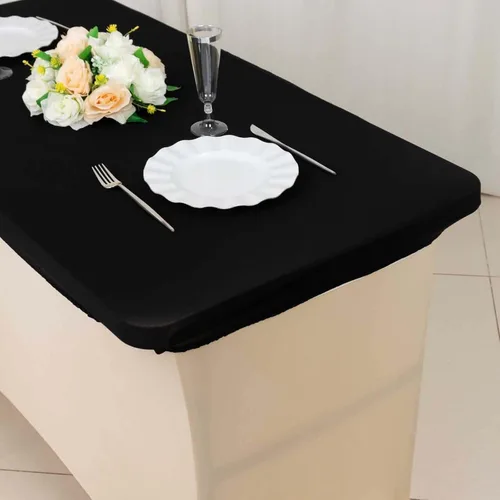 Vista 9 de Efavormart - Mantel para banquetes de elastano elástico de 4 pies, color negro
