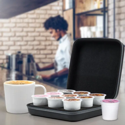 Vista 5 de ROMAUNT - Soporte para cápsulas de café compatible con K-Cup, accesorio para cafetera portátil de campamento, funda protectora de transporte
