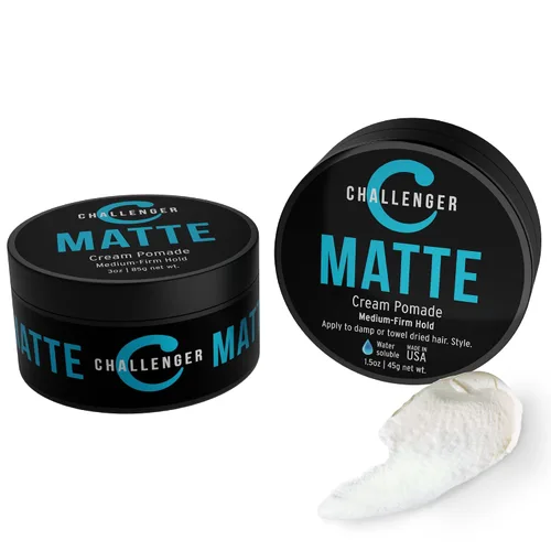 Vista 8 de Mate Styling Cream, Challenger Blue, Medium Firm Hold, La mejor pomada en crema para hombres, A base de agua, sutil aroma a limpio, apta