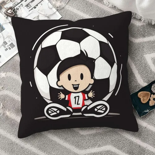 Vista 7 de Fundas de cojín decorativas con estampado de fútbol I Love Soccer de pana suave, funda de almohada cuadrada para sofá, sala de estar, cama, sofá